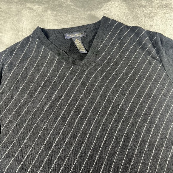 Banana Republic Other - Banana Republic Sweater Men's Medium Black Silk Cashmere V Neck Vtg